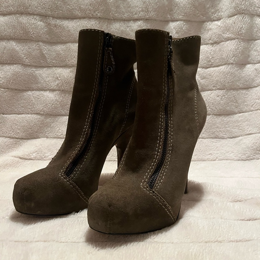 L.A.M.B. by Gwen Stefani suede booties.